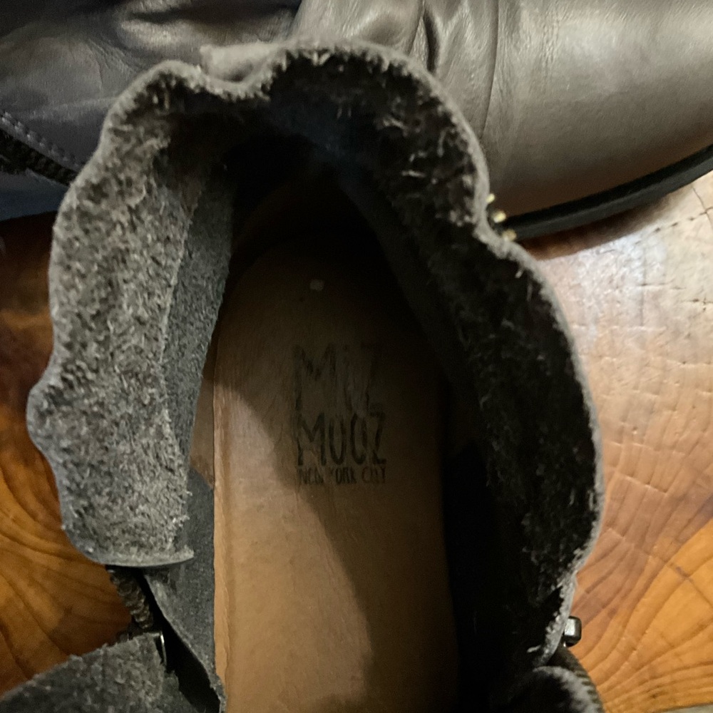 Miz Mooz Luna ruched leather ankle booties with dual side zip 9 $175 - Picture 6 of 11